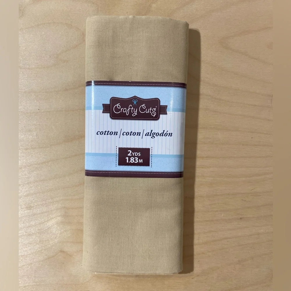 Crafty Cuts Cotton Fabric in Tan 2 Yards (OQ)